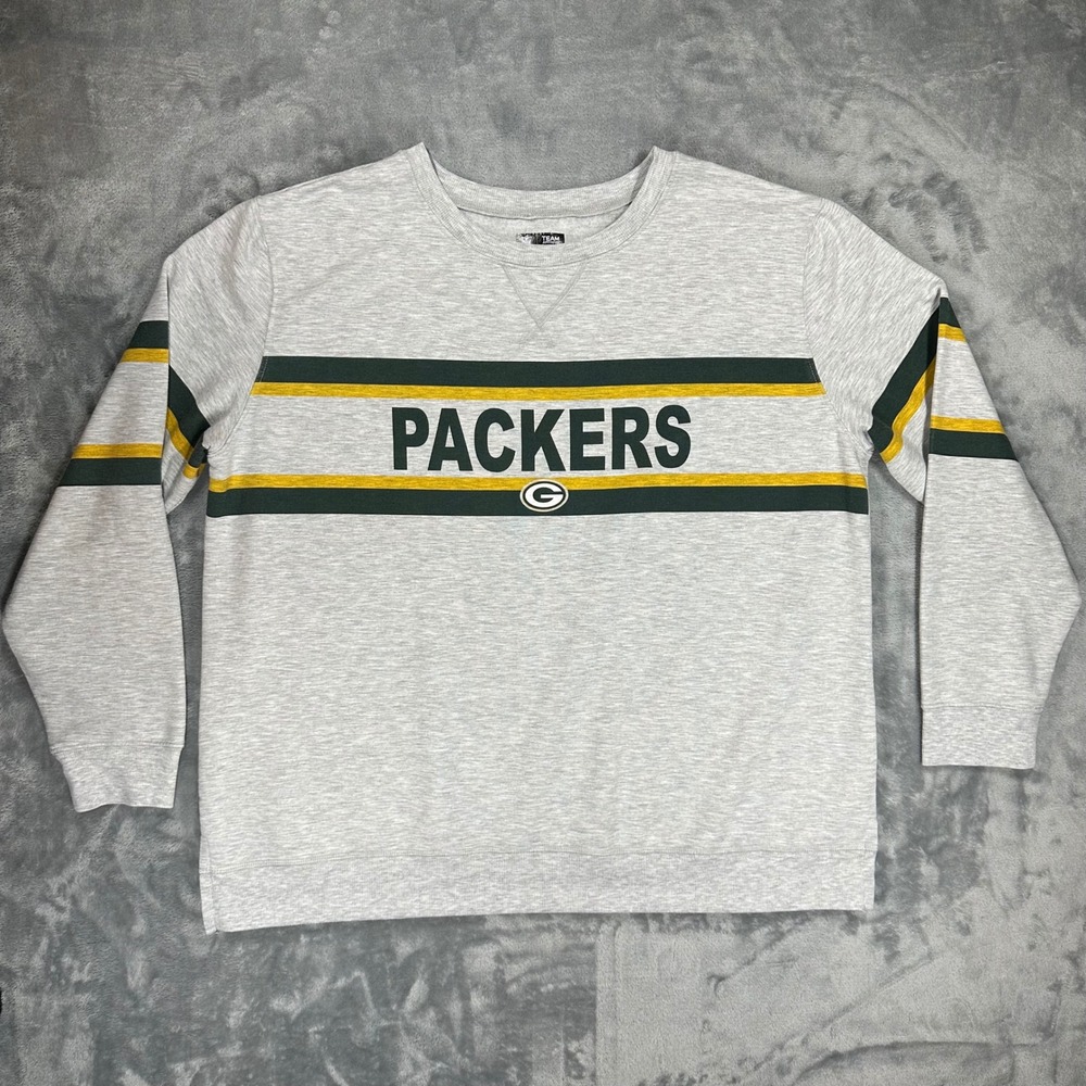 Green Bay Packers Sweatshirt NFL Team Apparel Womens XXL Gray Sleepwear Pullover